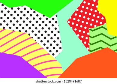 Geometric colorful abstract background with different shapes. Template for design