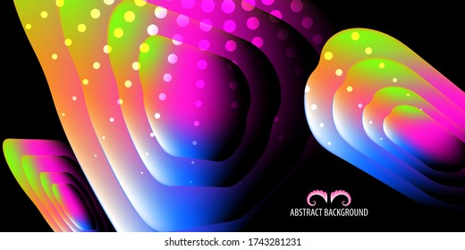 Geometric colorful abstract background graphics template with blended and transformed squares and circles