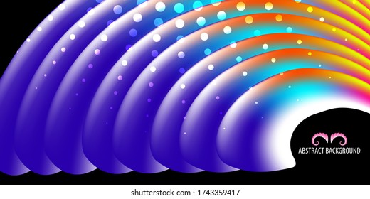 Geometric colorful abstract background graphics template with blended and transformed elipsoids