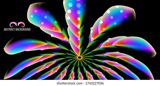 Plantilla de fondo abstracto geométrica de color con varias formas combinadas que dan un objeto de tipo floral
