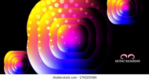 Geometric colorful abstract background template with blended and stacked squares with rounded corners