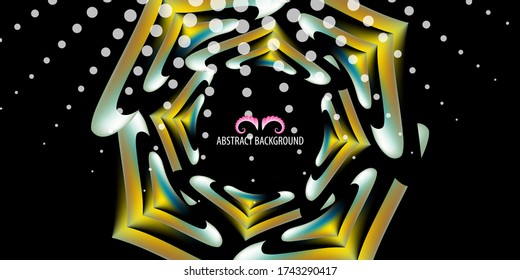 Geometric colorful abstract background template with concentrically oriented  stacked hearts