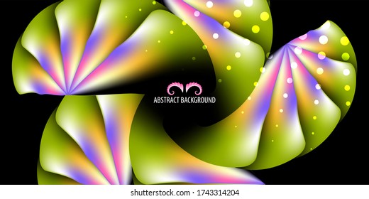 Geometric colorful abstract background template with blended flower like spiral