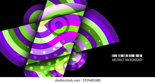 Plantilla de vector de fondo abstracto geométrico colorido que contiene un objeto compuesto de varias cintas cruzadas