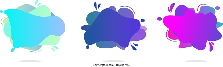 Forma líquida abstracta geométrica y colorida aislada de fondo blanco. diseño de fluido moderno Vector Premium