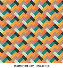 Geometric colorful abstract retro seamless pattern in vector.
