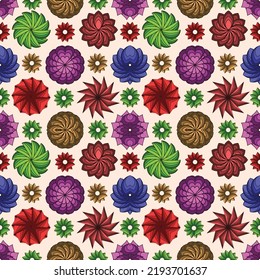 Geometric colorful abstract seamless pattern flower Background