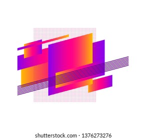 geometric colorful abstract shapes badges background. for banner web, app, poster. Trendy minimal modern design isolated on white background. Abstract geometric shapes, lines and patterns composition.
