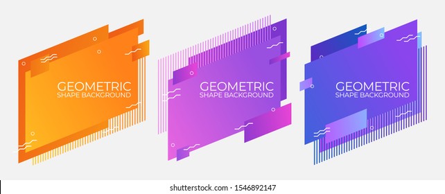 Geometric Colorful Abstract Shapes Badges Background. For Banner Web, App, Poster Vector Template