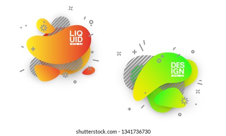 geometric colorful abstract shapes set badges background for banner web, app, poster. Trendy minimal modern design isolated white background. Abstract geometric shapes, lines patterns composition set.