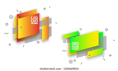 geometric colorful abstract shapes set badges background for banner web, app, poster. Trendy minimal modern design isolated white background. Abstract geometric shapes, lines patterns composition set.
