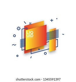 geometric colorful abstract shapes set badges background for banner web, app, poster. Trendy minimal modern design isolated white background. Abstract geometric shapes, lines patterns composition set.