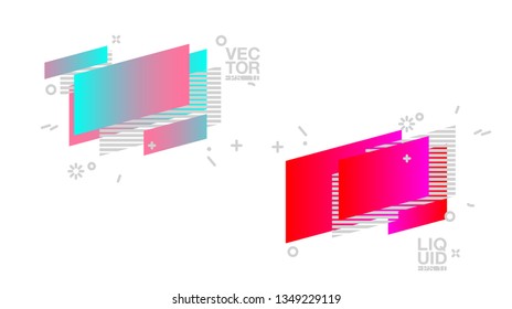 geometric colorful abstract shapes set badges background for banner web, app, poster. Trendy minimal modern design isolated white background. Abstract geometric shapes, lines patterns composition set.
