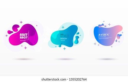 geometric colorful abstract shapes set. Trendy minimal modern design isolated white background.