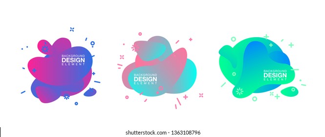 geometric colorful abstract shapes set badges background for banner web, app, poster. Trendy minimal modern design isolated white background. Abstract geometric shapes, lines patterns composition set.