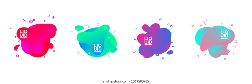 geometric colorful abstract shapes set badges background for banner web, app, poster. Trendy minimal modern design isolated white background. Abstract geometric shapes, lines patterns composition set.