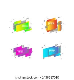 geometric colorful abstract shapes set badges background for banner web, app, poster. Trendy minimal modern design isolated white background. Abstract geometric shapes, lines patterns composition set.