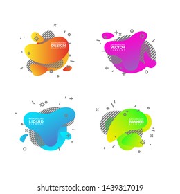 geometric colorful abstract shapes set badges background for banner web, app, poster. Trendy minimal modern design isolated white background. Abstract geometric shapes, lines patterns composition set.