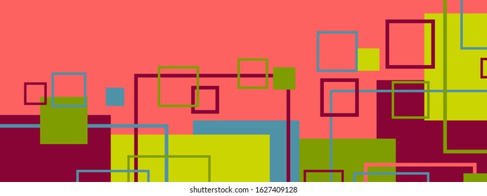 Geometric colorful abstraction from squares vector illustration eps 10.