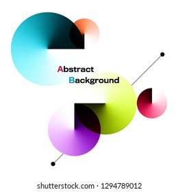 Geometric Colorful Angle Gradient Circles Isolated on White Background with Copy Space. EPS 10.