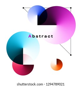 Geometric Colorful Angle Gradient Circles Isolated on White Background with Copy Space. EPS 10.