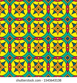 Geometric colorful arabic vintage pattern textile fashion design. Vector pattern. Wallpaper, tile.