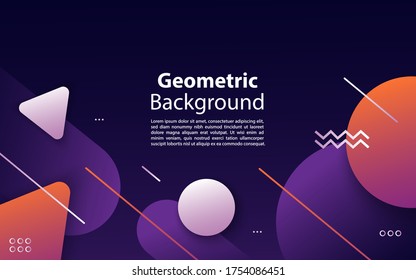Geometric colorful background vector design. Abstract banner with geometric gradient circle.