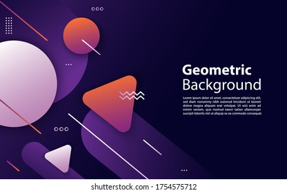 Geometric colorful background vector design. Abstract banner with geometric gradient circle.