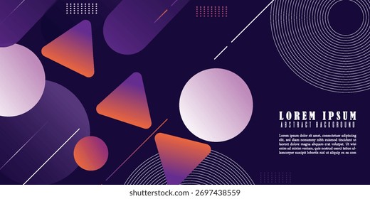 Geometric colorful background vector design. Abstract banner with geometric gradient circle. simple design, poster, website, cover, flayer design.