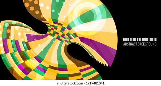 Geometric colorful background vector template with stacked abstract shape