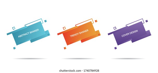 Geometric colorful badges. Set of modern vector banners. Trendy minimal design. Vector Illustration EPS10.