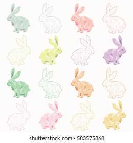 Bunny geométrico colorido