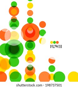Fundo de círculos coloridos geométricos em branco com espaço para cópia