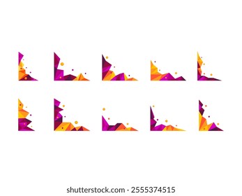 Geometric Colorful Corner Element Set