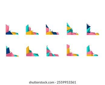 Geometric Colorful Corner Element Set