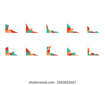 Geometric Colorful Corner Element Set