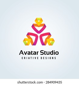 Geometric colorful creative design logo template