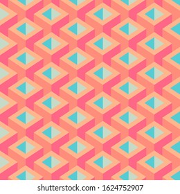 Geometric Colorful Cube Pattern Vector