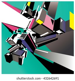 Geometric colorful design abstract background for poster
