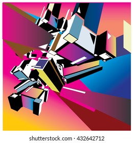 Geometric colorful design abstract background for poster
