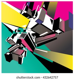 Geometric colorful design abstract background for poster
