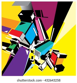 Geometric colorful design abstract background for poster
