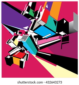 Geometric colorful design abstract background for poster
