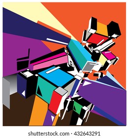 Geometric colorful design abstract background for poster
