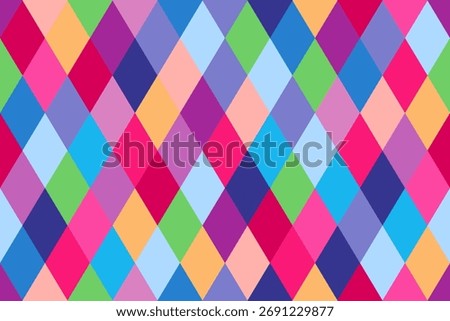 Geometric colorful diamond seamless pattern. Gift wrapping paper design