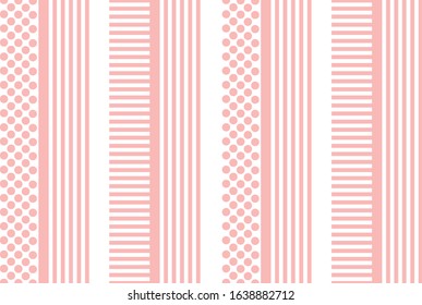 Geometric colorful dot and stripes pattern on white background. EPS10 Illustration. 