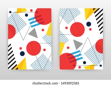 Geometric colorful elements design for annual report, brochure, flyer, poster. Red white blue abstract background vector illustration for flyer, leaflet, poster. Business abstract A4 brochure template