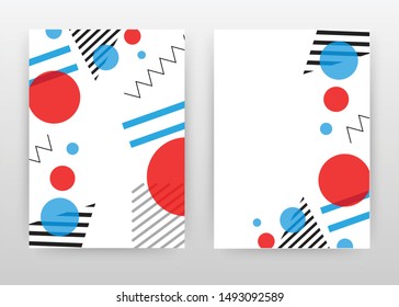 Geometric colorful elements design for annual report, brochure, flyer, poster. Red white blue abstract background vector illustration for flyer, leaflet, poster. Business abstract A4 brochure template