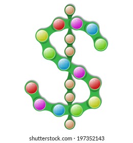 A geometric colorful five steps 