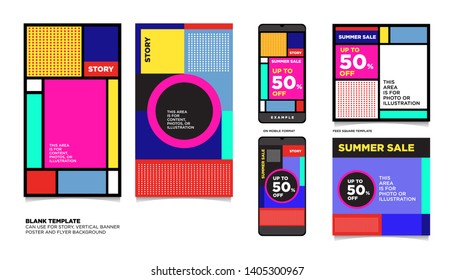 Geometric Colorful Flat Summer Sale 50% discount Background. The Template can use for, landing page, template, ui, web, homepage, poster, banner, flyer.
